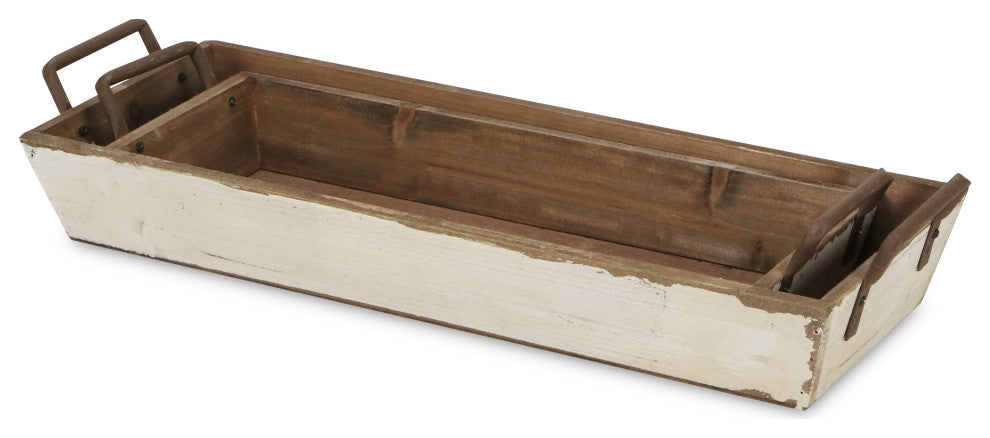 Tapered Wooden Desk Organizers, Set of 2