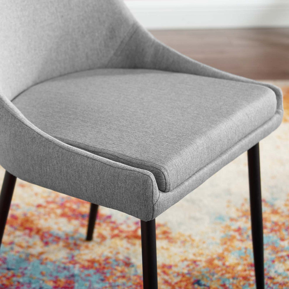 Viscount Upholstered Fabric Dining Chairs - Set of 2 EEI-3809-BLK-LGR