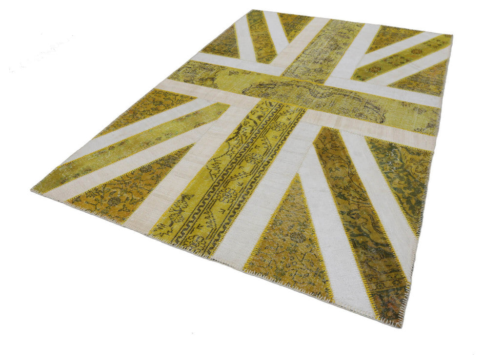 Rug N Carpet - Handwoven Anatolian 6' 8'' x 9' 11'' Flag Patchwork Rug