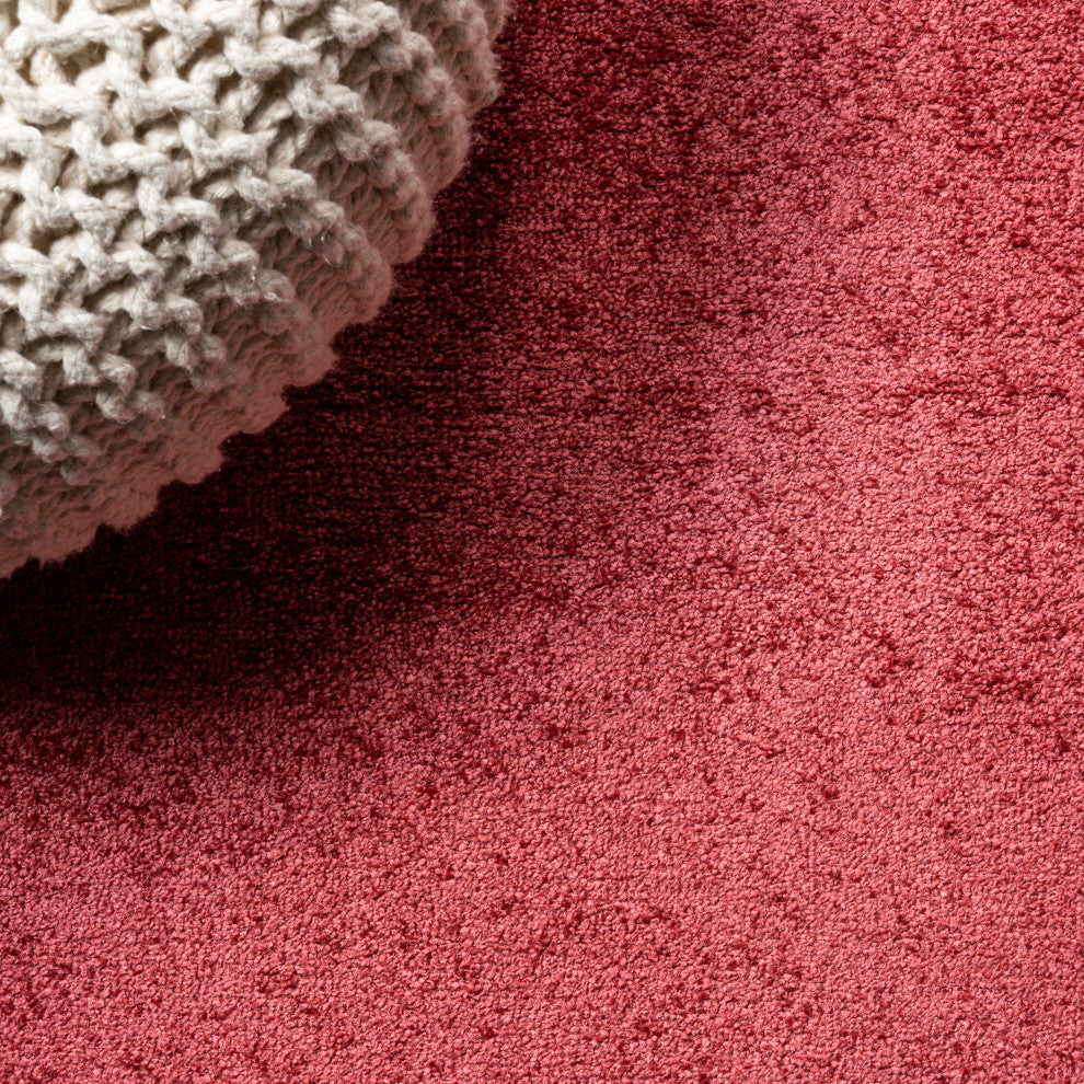 Haze Solid Low-Pile Red 2 ft. x 16 ft. Runner Rug