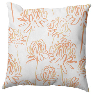 Blossom Bouquet Pillow, Orange, 16"x16"