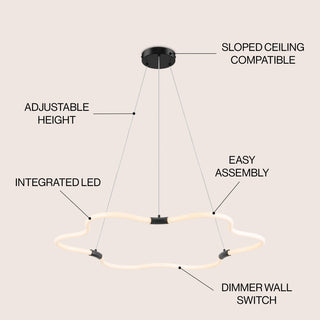 Nuvola Metal/Acrylic Adjustable Dimmable Cloud Integrated LED Chandelier