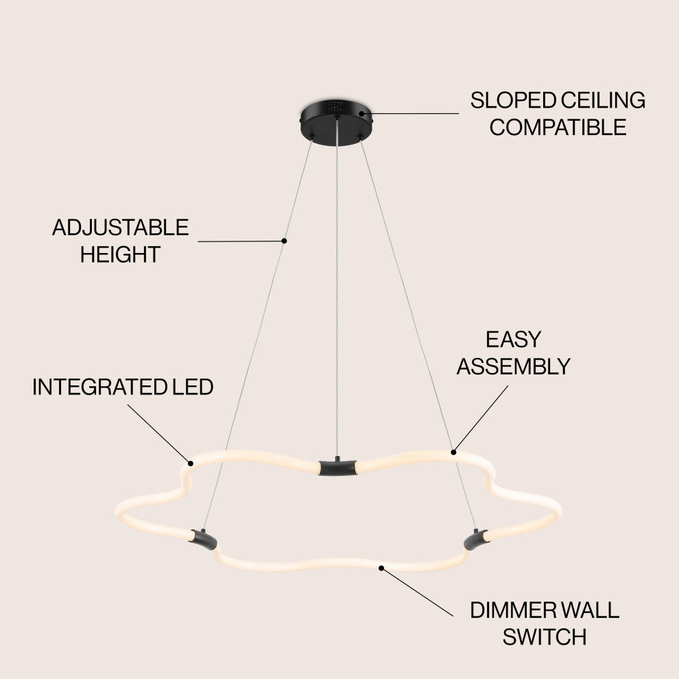 Nuvola Metal/Acrylic Adjustable Dimmable Cloud Integrated LED Chandelier