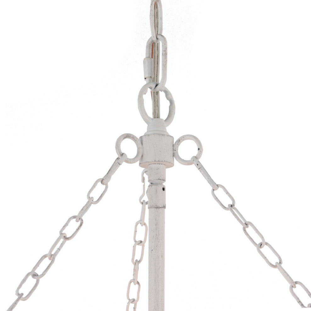 LNC Ava 4-Lights 3-Tier Antique White Empire Chandelier