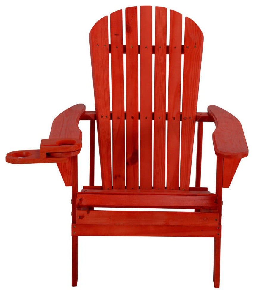 Earth Collection Adirondack Chair With phone and cup holder, Red, Four Adirondac
