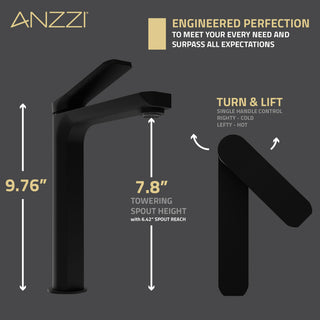 1-Handle Bathroom Vessel Sink Faucet, Matte Black