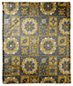 Patchwork Mandala in Yellow and Gray Fleece Blanket