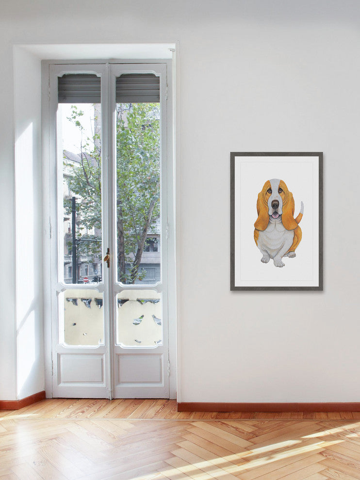 "Bassett" Framed Painting Print, 20"x30"