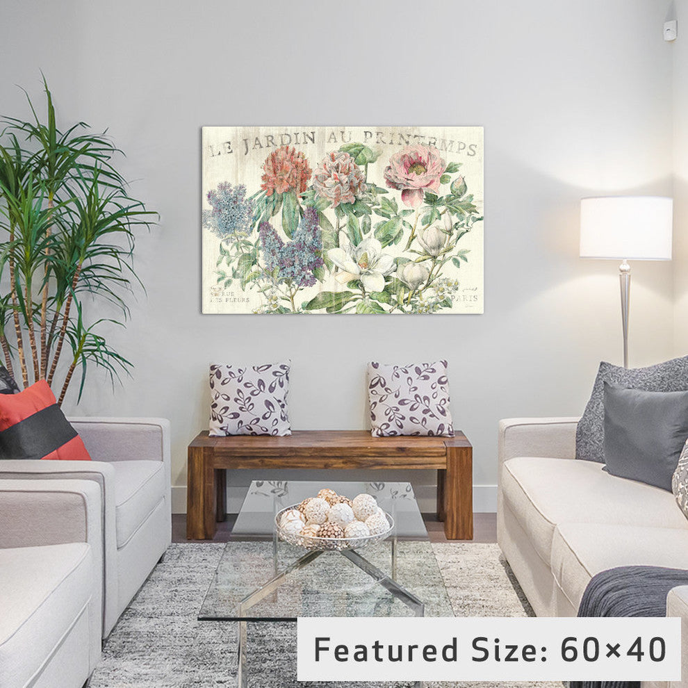 "Le Jardin Printemps Gallery" by Sue Schlabach, 40x26x1.5"