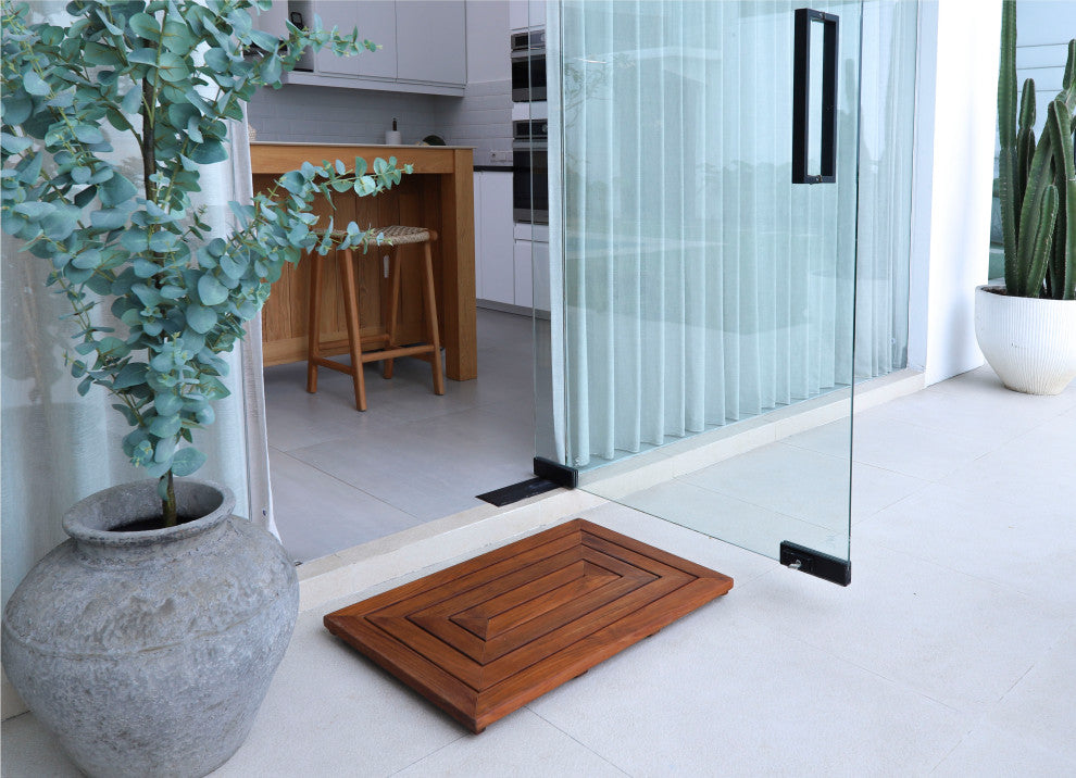 Nordic Style Premium Oiled Teak Shower/Bath Mat 31.4"x19.6"
