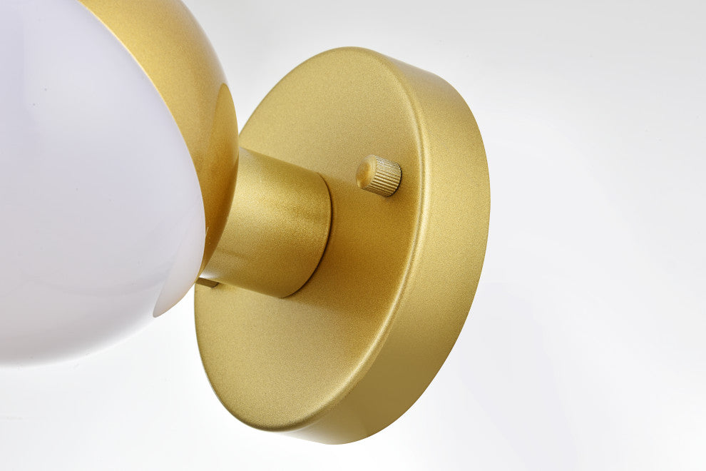 1 Light Brass And Frosted White Bath Sconce