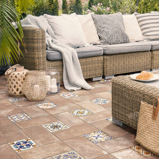 Toscana Spirale Montalcino with Giotto Deco Porcelain Floor and Wall Tile