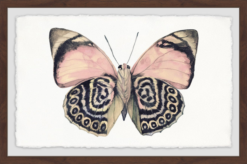 "Artsy Pink and Black Wings" Framed Painting Print, 36"x24"