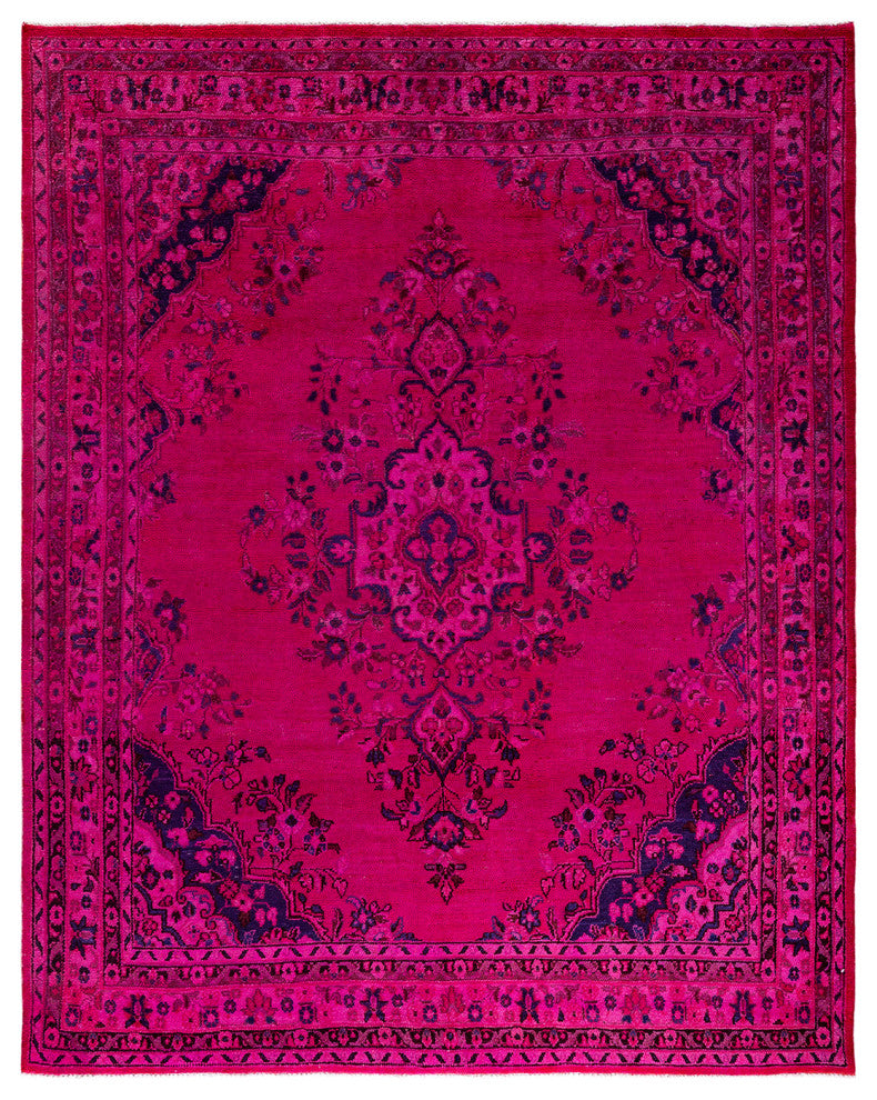 Fine Vibrance, One-of-a-Kind Handmade Area Rug Pink, 7' 1" x 8' 5"
