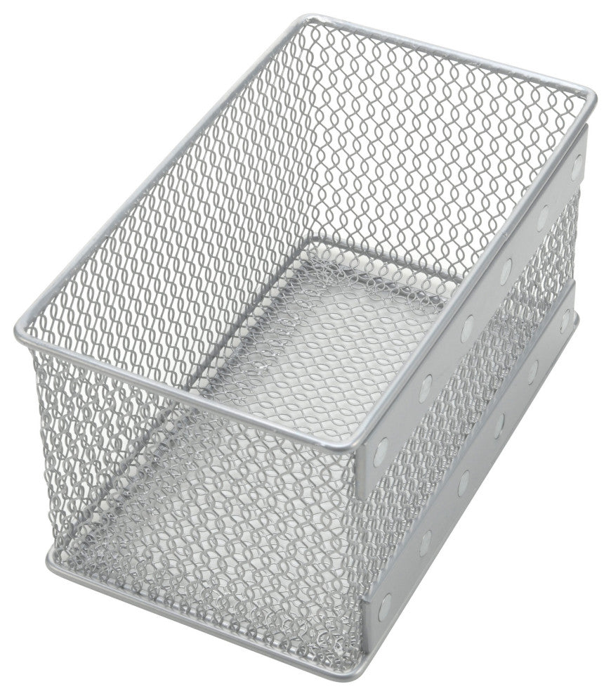 YBM Home Wire Mesh Storage Basket Silver 7.75"x4.3"x4.3"