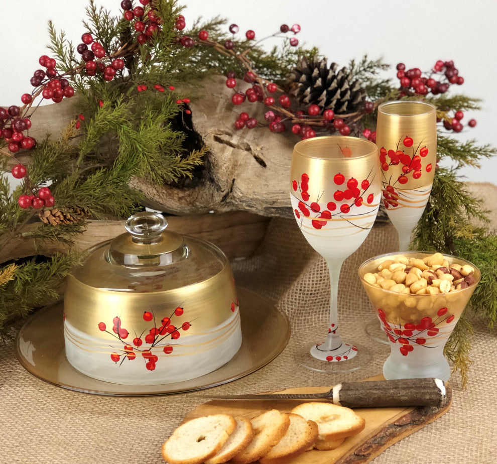 Berries 'n Branches Wine Glasses, Set of 2