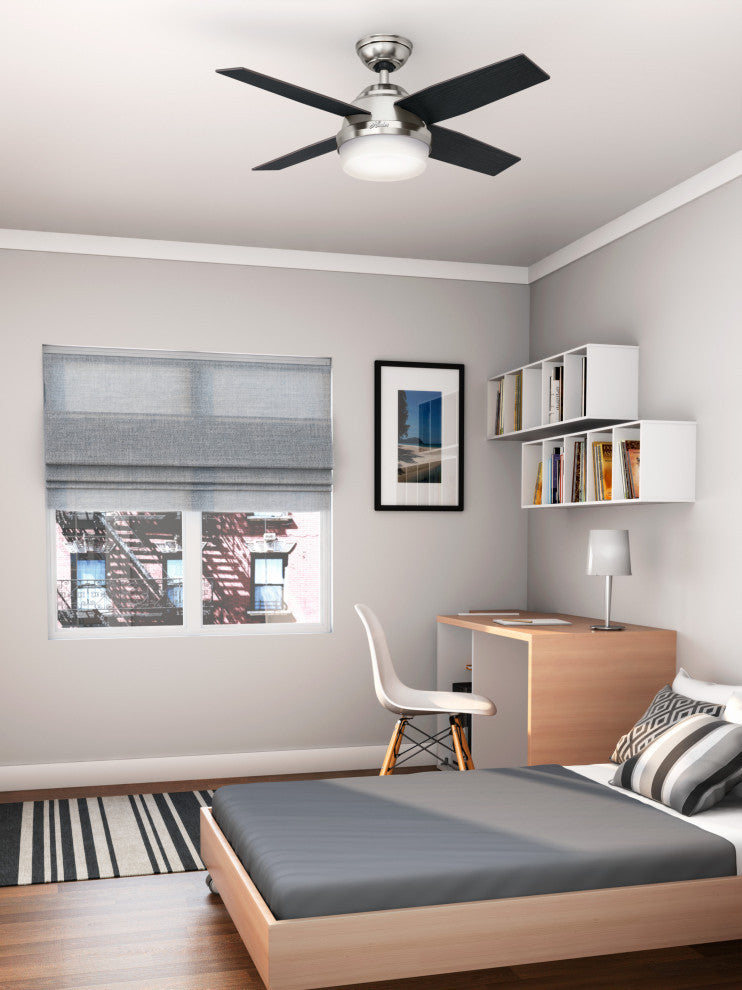 Hunter Fan Company 44" Dempsey Brushed Nickel Ceiling Fan With Light/Remote