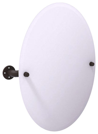 Pipeline Frameless Oval Wall Mounted Tilt Mirror, Oil Rubbed Bronze