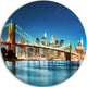 Big Apple New York, Cityscape Photo Round Wall Art, 11"