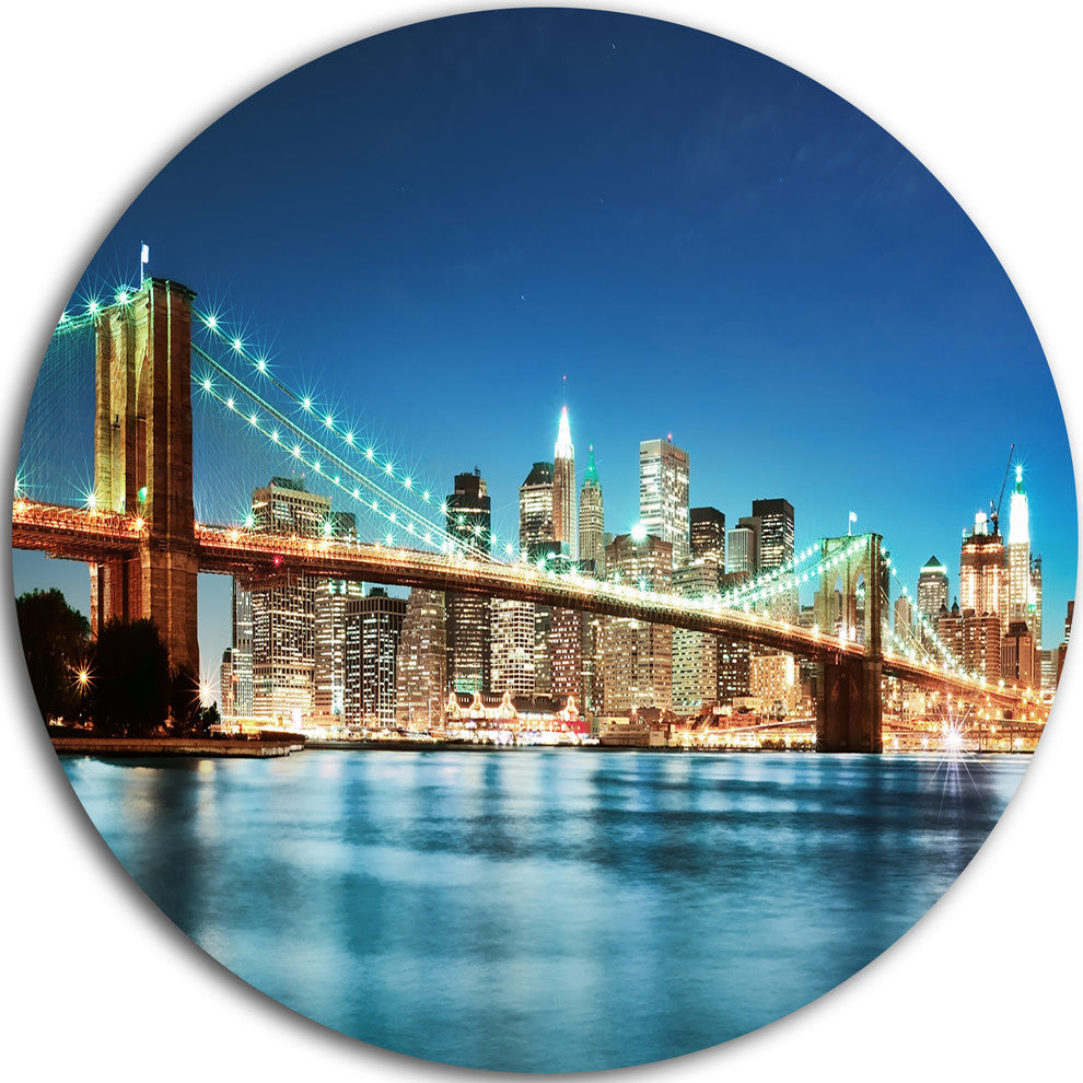 Big Apple New York, Cityscape Photo Round Wall Art, 11"