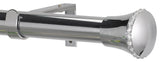 Sileste Non-Telescoping Curtain Rod, Chrome, 48''