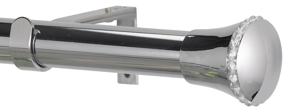 Sileste Non-Telescoping Curtain Rod, Chrome, 48''
