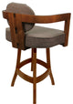 Swivel Wood Bar Stool Kadir Plus on S-Base, Basin Beige - Honey, 26"