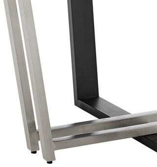 Devi Anastasia Round Matte Black Iron & Gray Fabric Dining Table 5-Piece Set