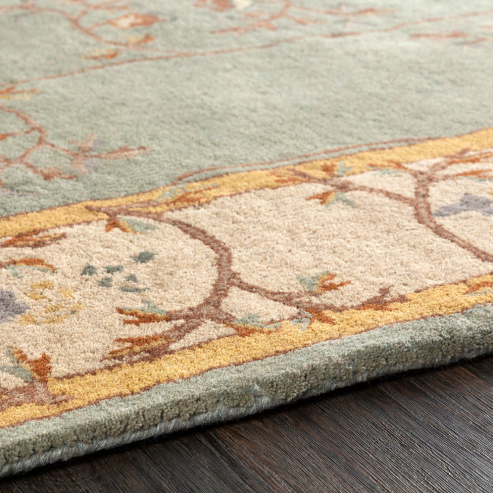 Surya Caesar CAE-1100 Traditional Area Rug, Sage, 5' x 8' Rectangle