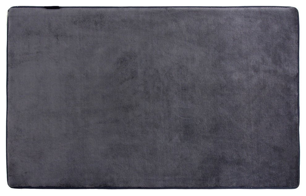 Fabbrica Home Memory Foam Accent Rug, Solid, Slate Gray