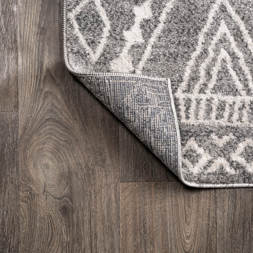 Rih Moroccan Style Diamond Gray/Ivory 3'x5' Area Rug