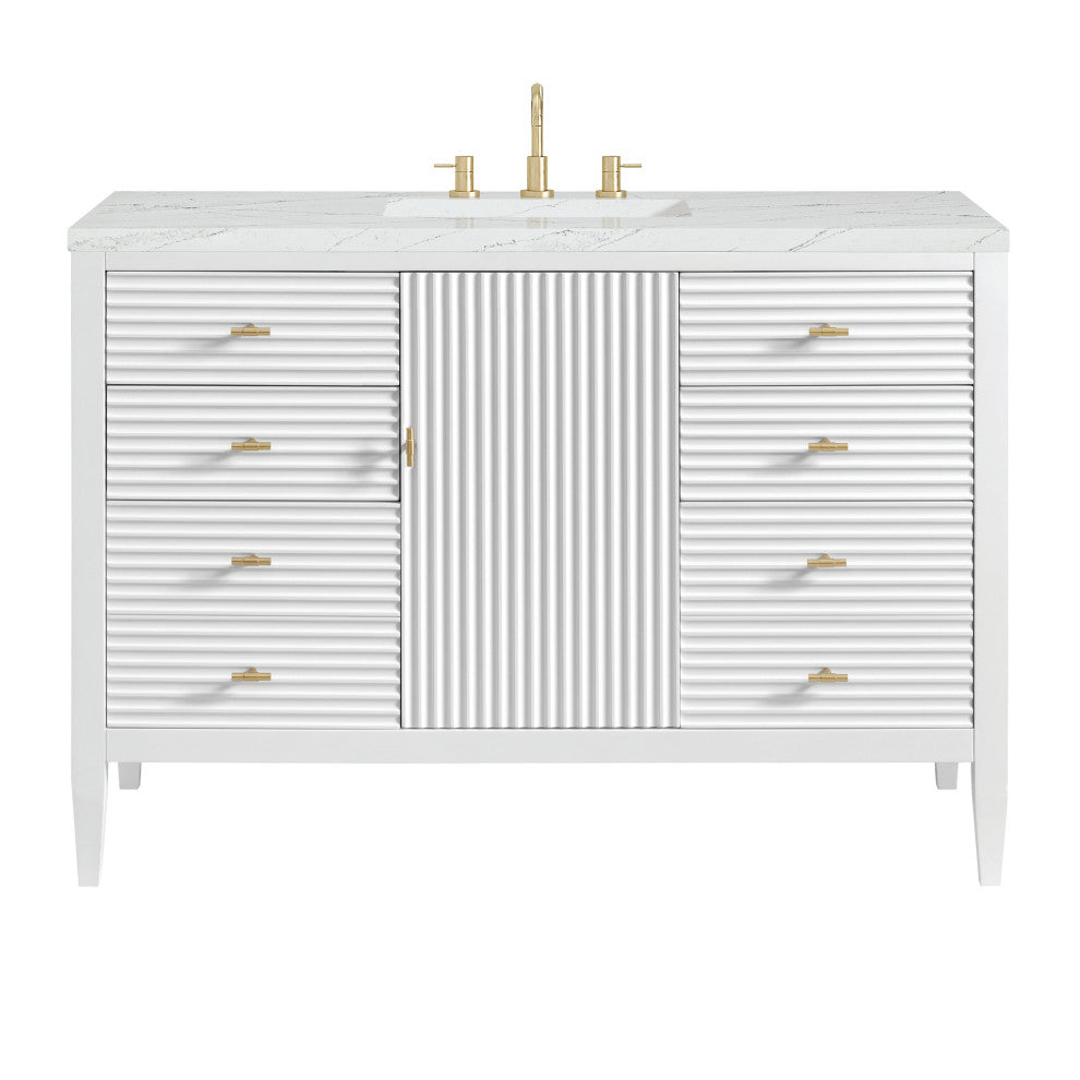 Myrrin 48" Vanity, Bright White, 3 CM Ethereal Noctis Top