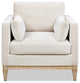 Knox 36" Modern Farmhouse Arm Chair, French Beige Performance Velvet