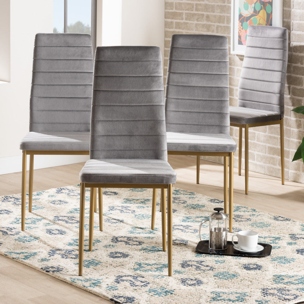Seal Glamour 4-Piece Dining Chairs, Gray