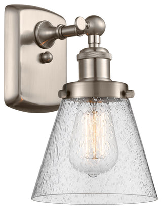 Small Cone 1-Light Sconce, Brushed Satin Nickel, Seedy