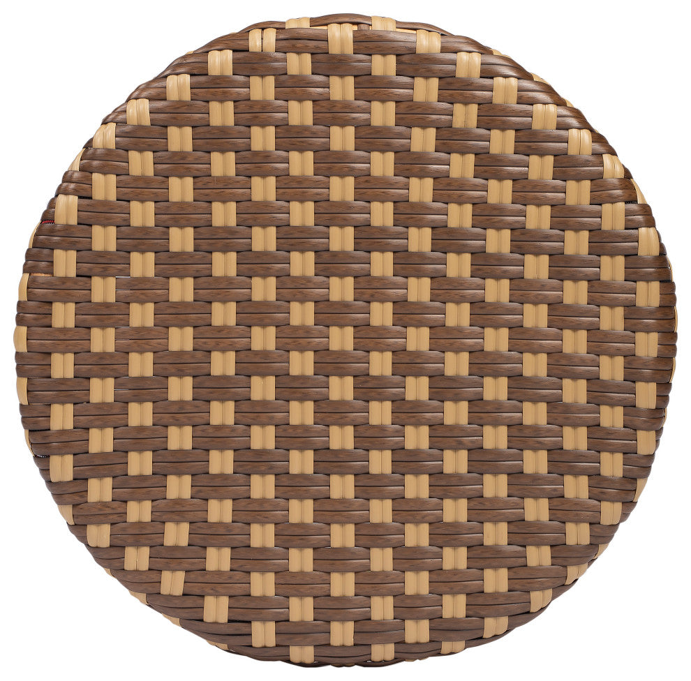 Butler Specialty Company, Tobias Round Rattan 30" Bar Stool, Brown and Tan Dot