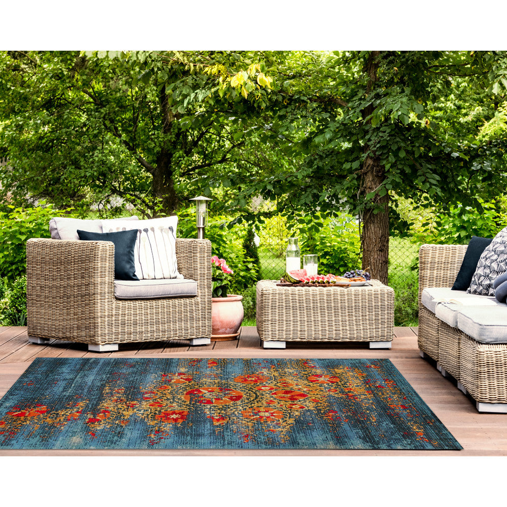 Marina Suzanie Indoor/Outdoor Rug, Blue, 6'6"x9'3"