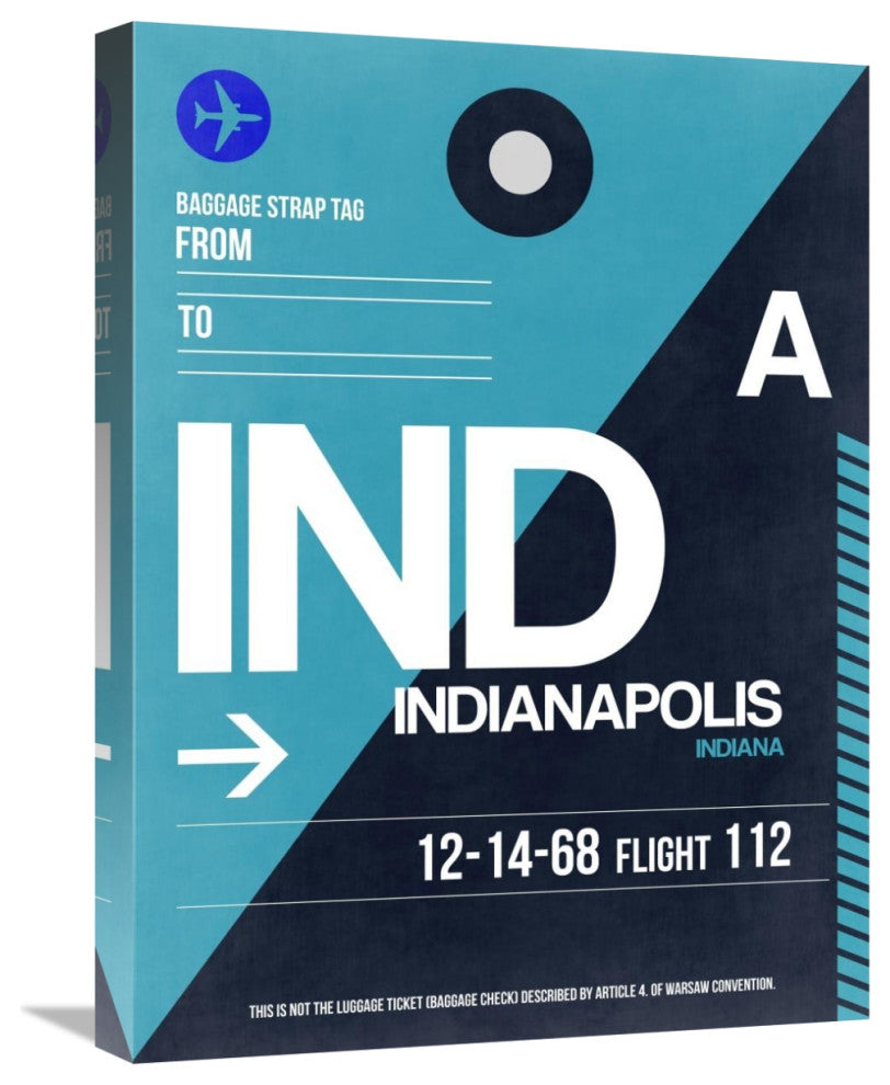 "IND Indianapolis Luggage Tag 2" Fine Art Print