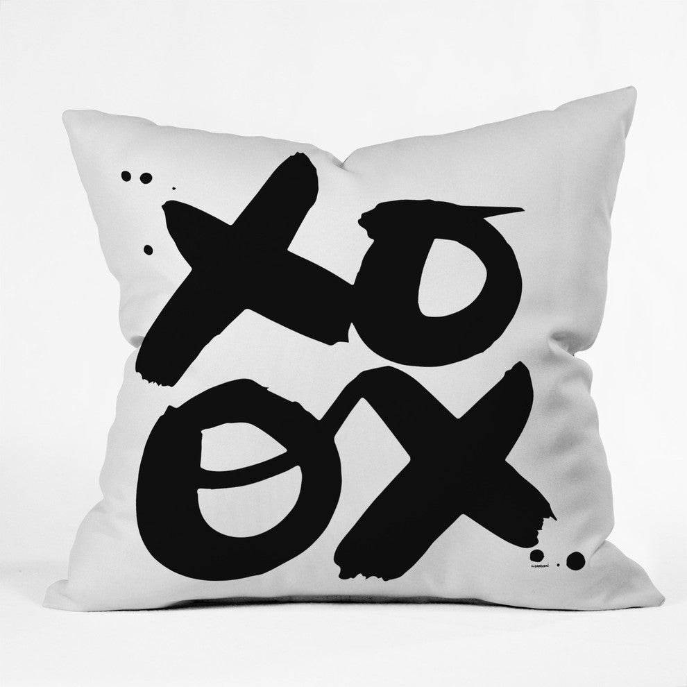 Kal Barteski XOXO bw Throw Pillow