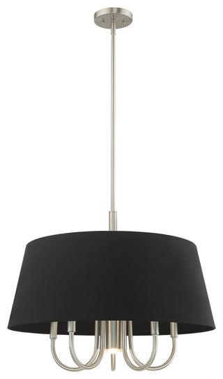 Livex Lighting Brushed Nickel 5 + 1 * Light Pendant Chandelier