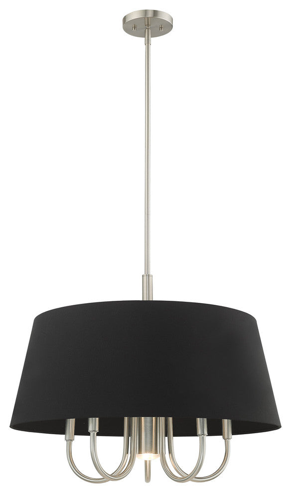 Livex Lighting Brushed Nickel 5 + 1 * Light Pendant Chandelier