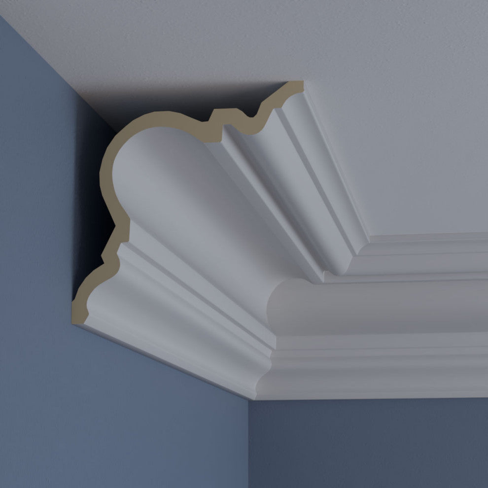 7 1/4"Hx7 1/8"Px9 7/8"Fx96 1/8"L, Devon Smooth Crown Moulding