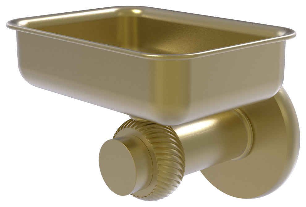 Mercury Wall Mounted Soap Dish with Twisted Accents, Satin Brass