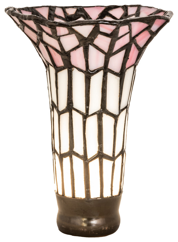 Meyda lighting 17624 4"W X 5.5"H Tiffany Pond Lily Pink and White Shade