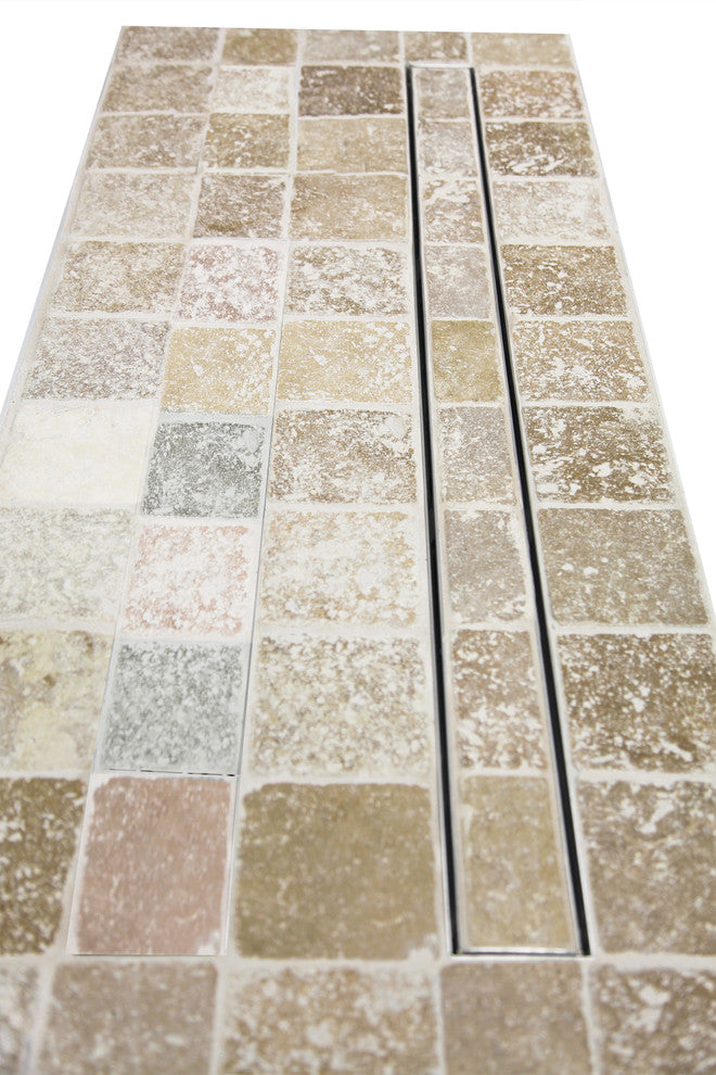 Contemporary 304 Stainless Steel 24" Linear Drain, Tile Insert Style