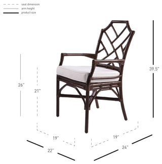 Kara Rattan Dining Side Chair, Paloma Brown, Single