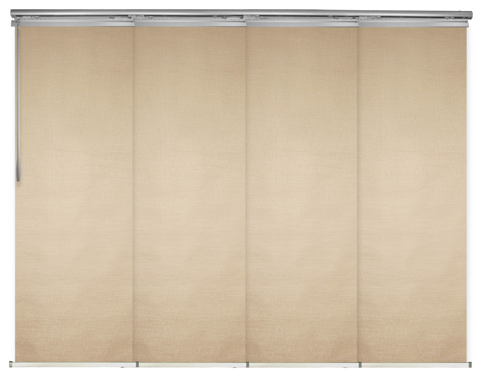 Osweald 4-Panel Track Extendable Vertical Blinds 48-88"W, Satin Nickel Track, 91.4" H