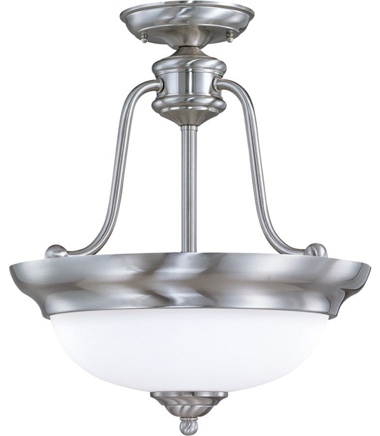 Nuvo Glenwood 3-Light 15" Brushed Nickel Semi Flush Ceiling