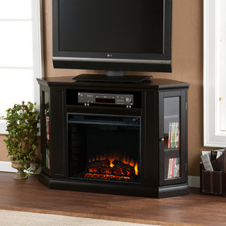 Lincoln Convertible Media Electric Fireplace, Black