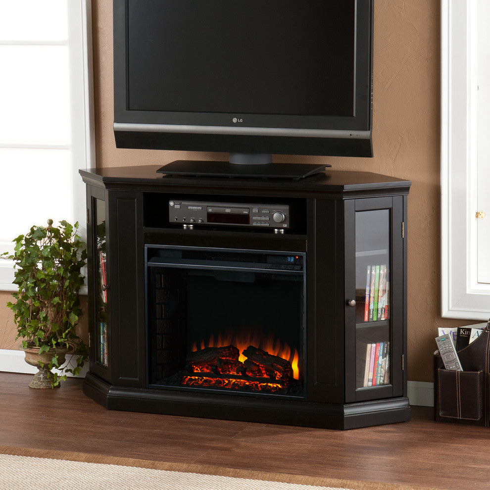 Lincoln Convertible Media Electric Fireplace, Black